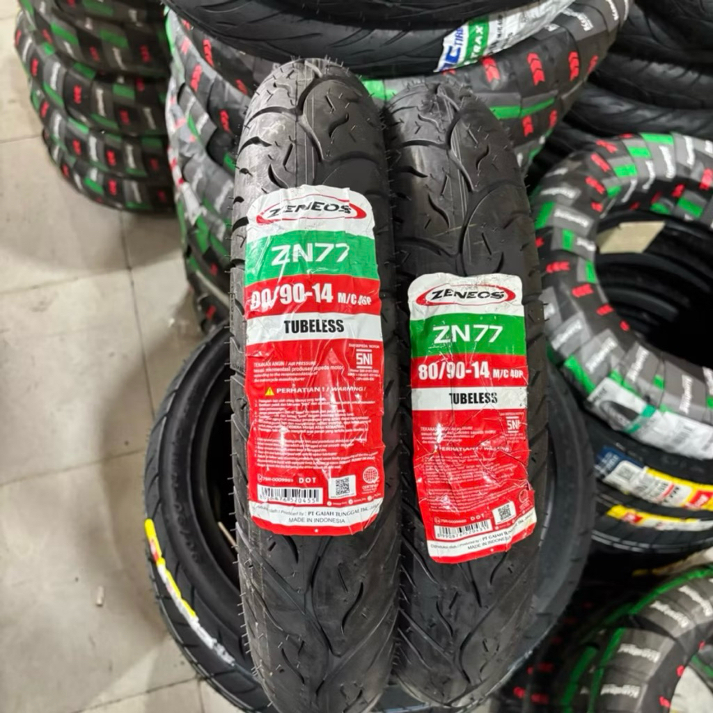 BAN LUAR ZENEOS 80/90 - 90/90 RING 14 TUBELESS