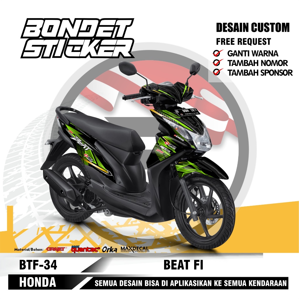 STIKER MOTOR - DECAL MOTOR HONDA BEAT FI INJEKSI 2012/2013/2014