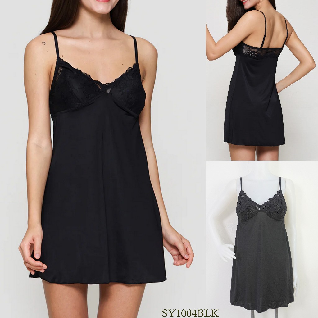 Lingerie / Baju Tidur Wanita Tanpa Kawat  Busa Sedang ST YVES Mix Hias Lace Sleepwear Pakaian Dalam 
