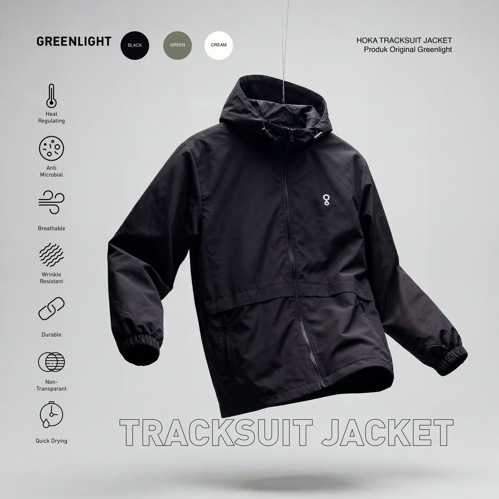 Greenlight Jaket Pria Tracksuit Jacket Regular Fit Parasut Hoka OL-C031124