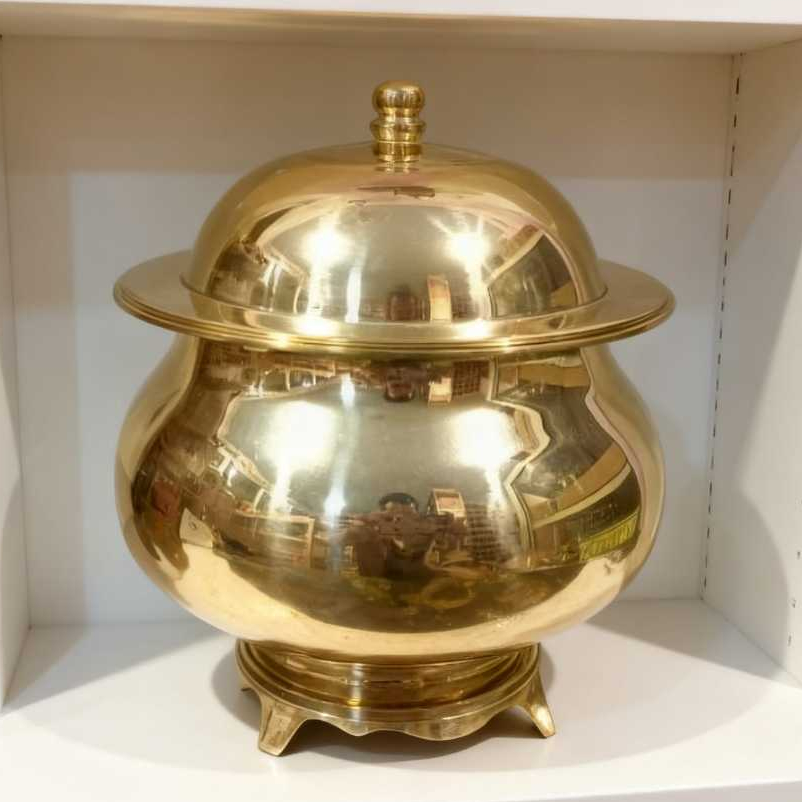 Guci Kuningan Bokor Kuningan Antik Tempat Dupa Ratus Wadah Air Suci Bali Guci Polos Kuningan