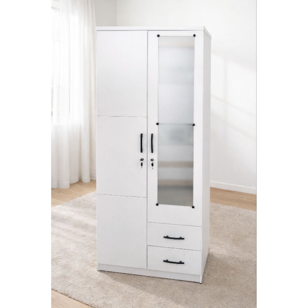 lemari pakaian 2 pintu minimalis ALD 8112