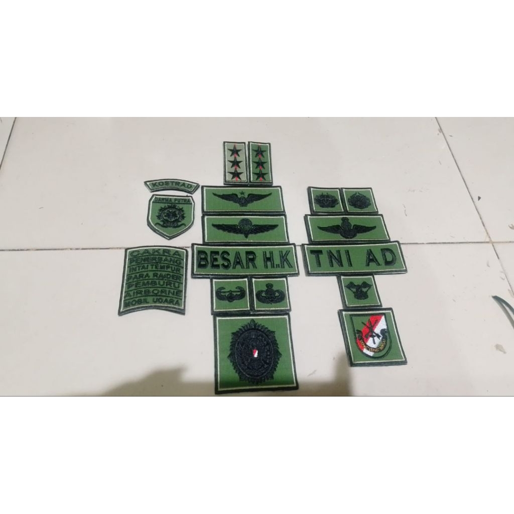 Atribut PDL Kostrad Terbaru Costum ( Harga Satuan Bukan Satu Set )