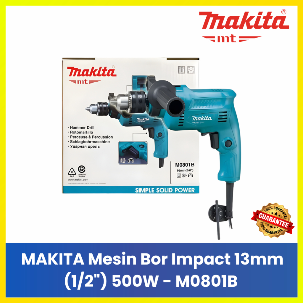 Makita 13mm Impact Drill 500W - Mesin Bor Listrik Heavy Duty Untuk Rumah Tangga
