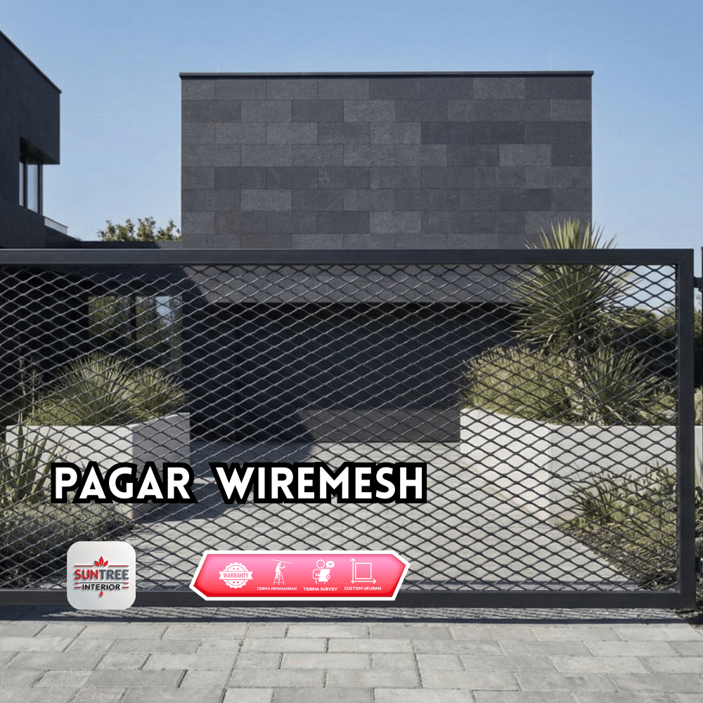 Pagar Wiremesh Expanda Metal Besi Minimalis Modern Mewah Elegan Berkualitas Anti Karat