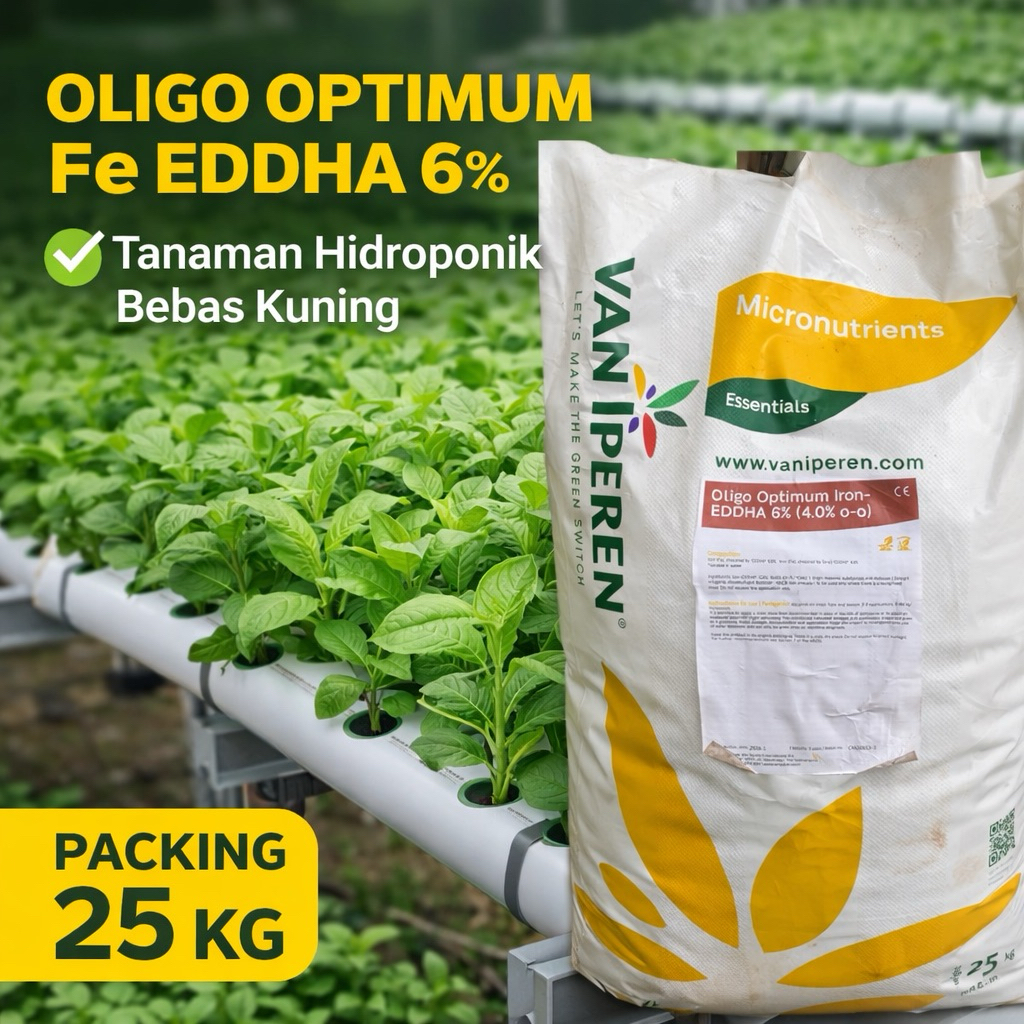 Oligo Optimum Fe EDDHA 6% untuk tanaman hidroponik 25 kg