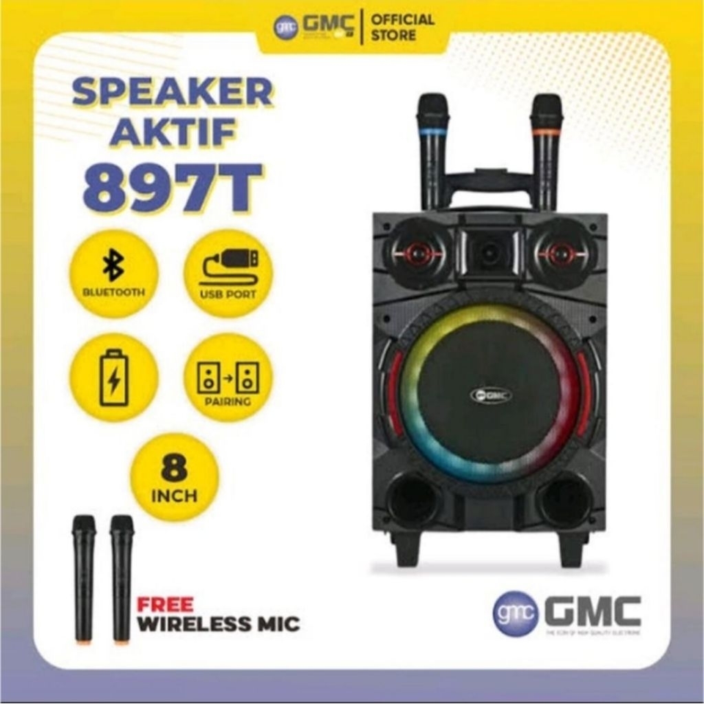 GMC Speaker Aktif 897T Speaker Aktif dengan Bluetooth dan USB Port GMC Speaker Aktif 897T