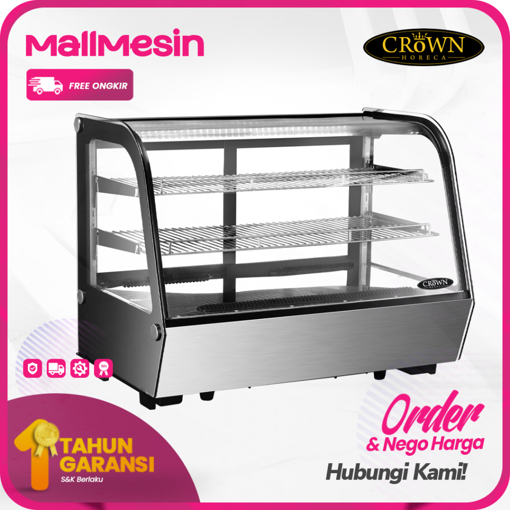 Mesin Table Top Cake Showcase CROWN FGTR160L Etalase Pendingin Chiller Kue