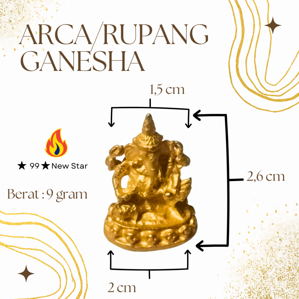Arca / Rupang Ganesha Mini  Berat 9 Gram – Patung Mini Ganesha