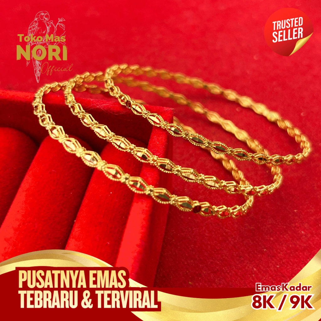 GELANG BANGLE KERONCONG DUBAI ISI 3 - EMAS 8K - TOKO MAS NORI OFFICIAL