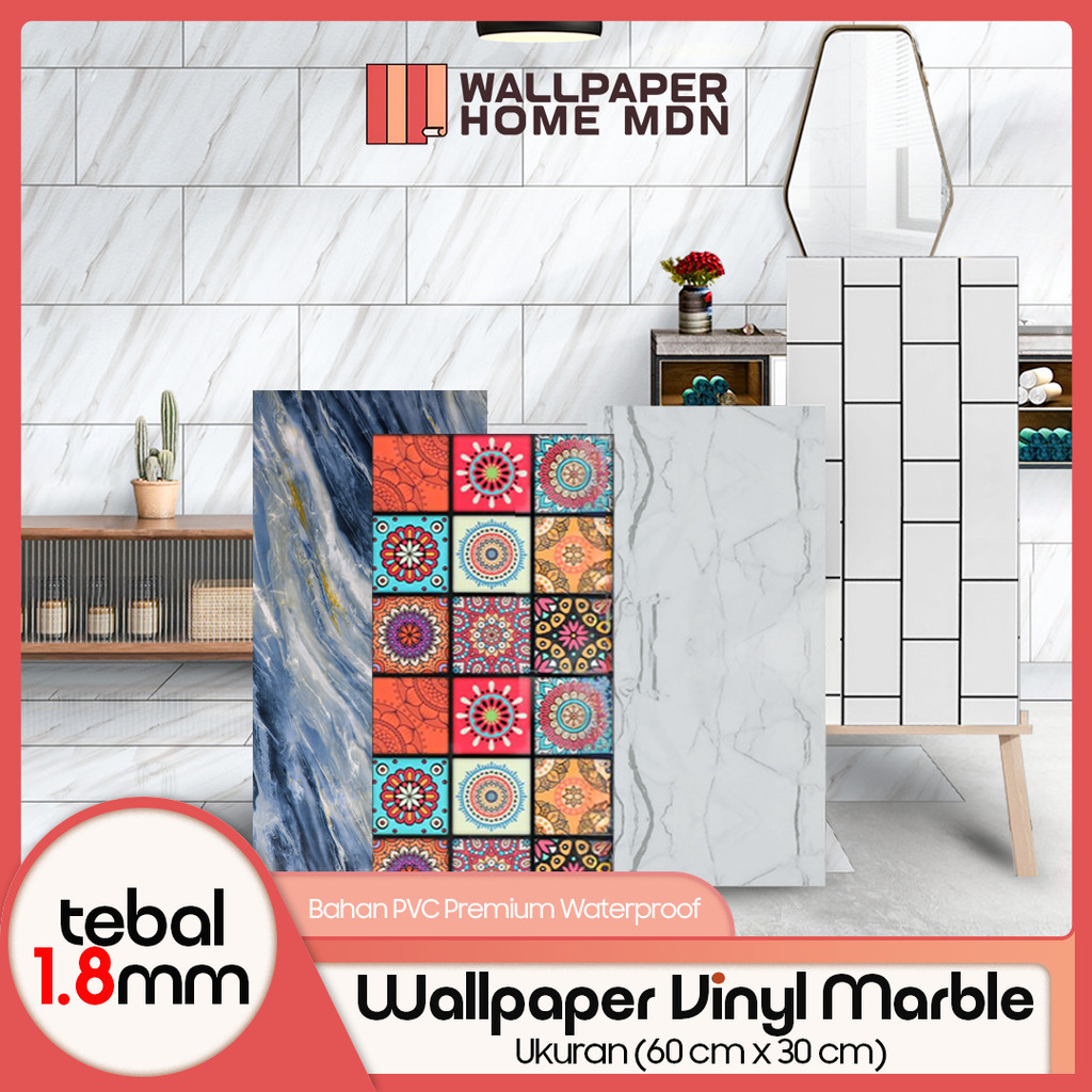 WALLPAPER HOME - Wallpaper Stiker Dinding Vinyl Marble / Wallpaper Marble Glossy Vinil Stiker Lantai