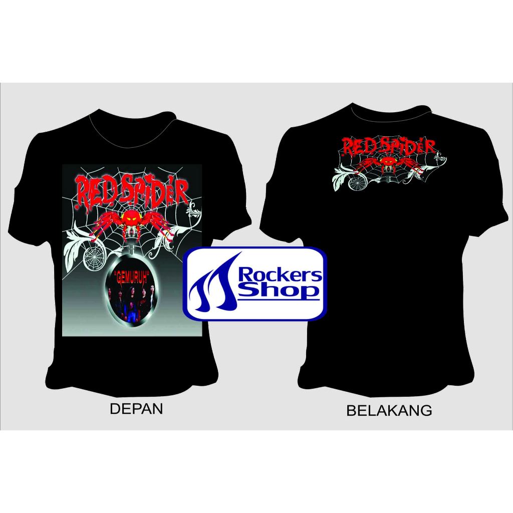 KAOS RED SPIDER BAND ALBUM DAJJAL SINGLE HITS GEMURUH HARAPAN YANG HILANG MUSNAH NERAKA BLACK CAVALR