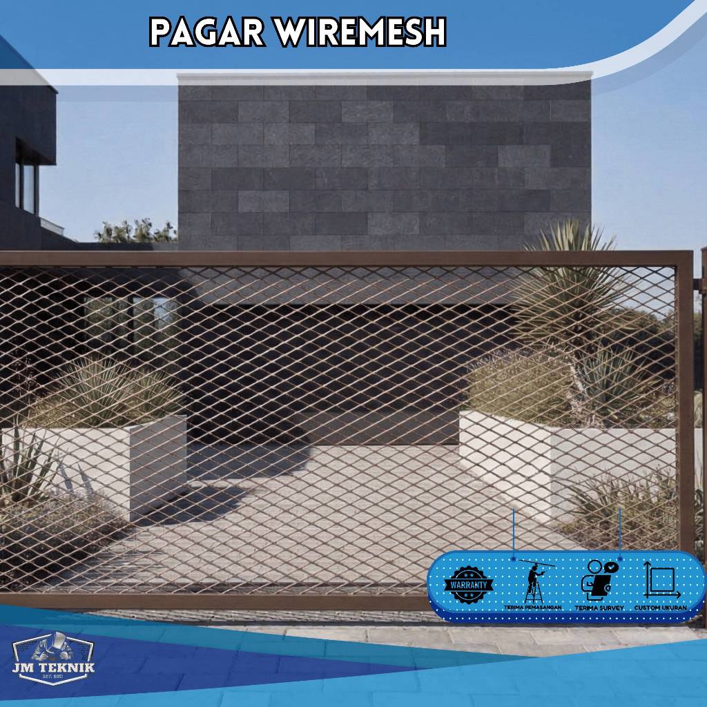 Pagar Wiremesh Expanda Metal Besi Minimalis Modern Mewah Elegan Berkualitas Anti Karat