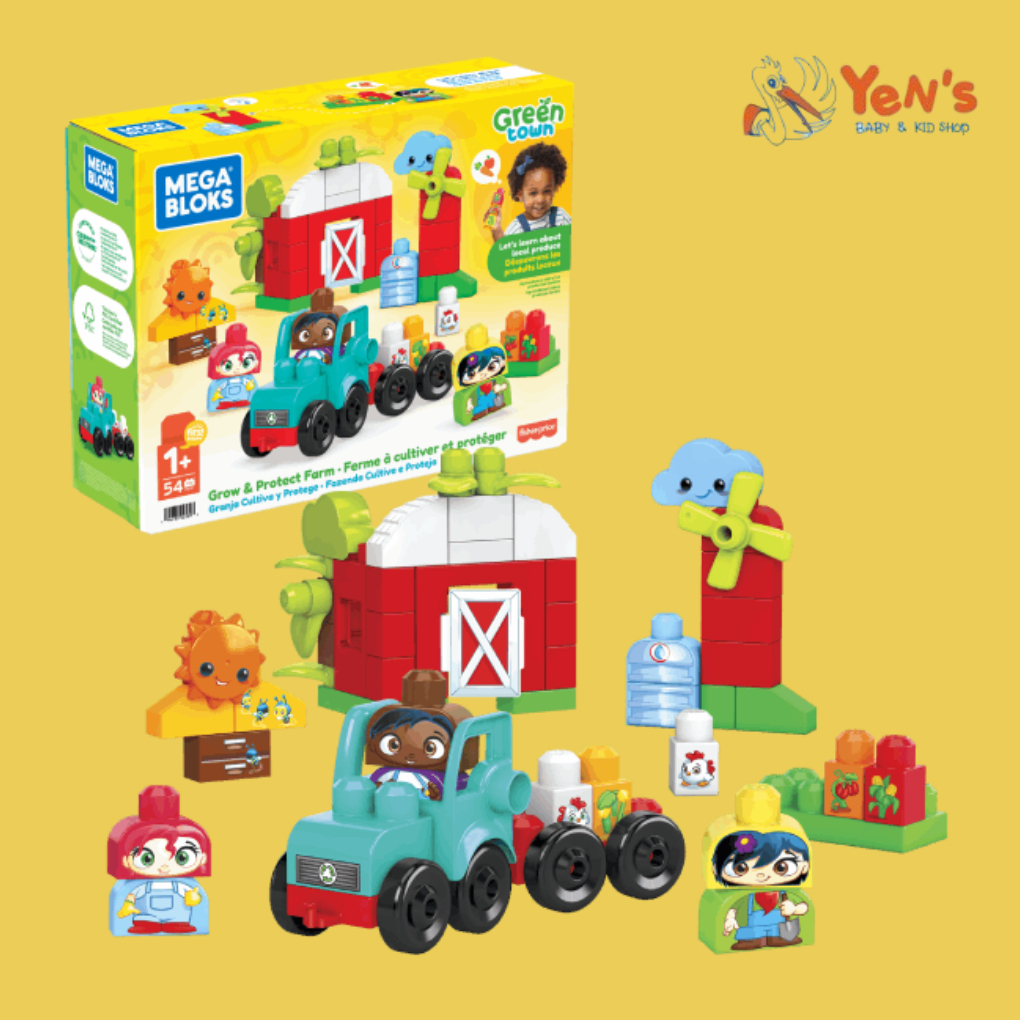MEGA BLOKS Green Town Grow & Protect Farm Building Set Green Town