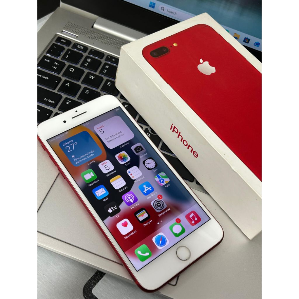 Iphone 7 plus 128 interfullset charger bukan orian hb 69% notif servis minus pemakaian wajar aja.