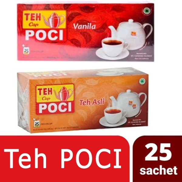 Teh Poci Celup wangi Teh Asli hitam vanilla vanila 25 sachet teabags