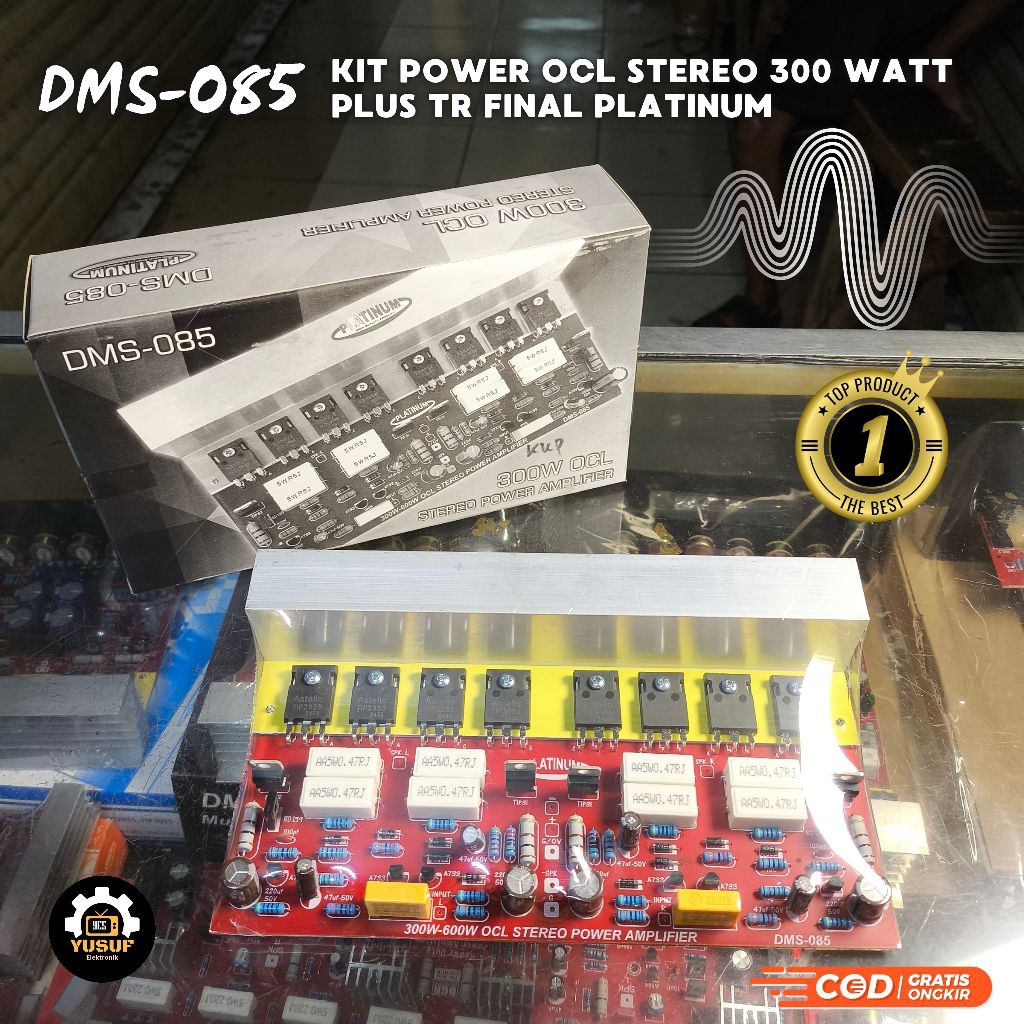 KIT POWER AMPLIFIER OCL STEREO 300W DMS-085 DMS 085 PLUS TRANSISTOR MOSPEC 300 W DMS 085 PLATINUM
