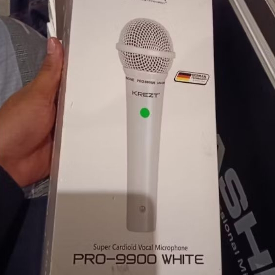 MICROPHONE KREZT KABEL PRO 9900/MIC BEKAS VOCAL DYNAMIC ORIGINAL/WHITE