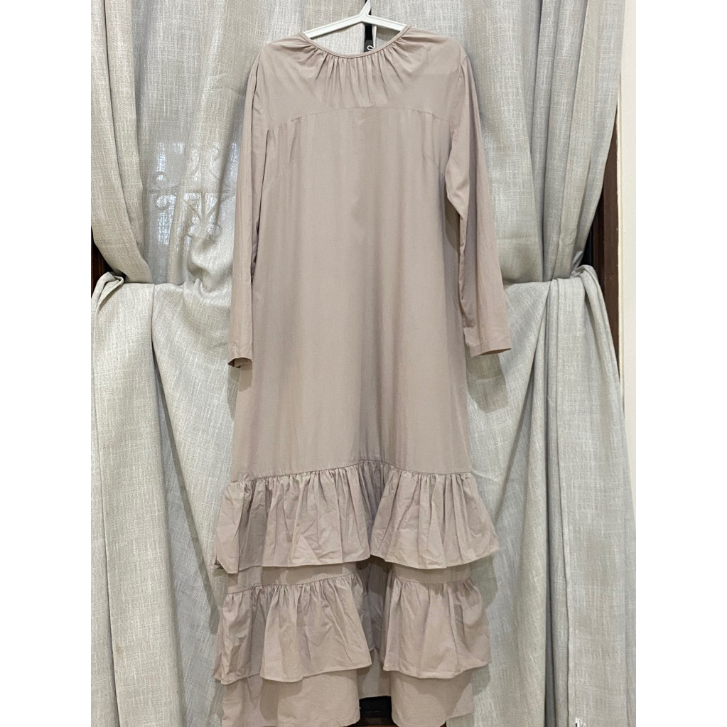 Preloved Dress Gamis Abaya Hazelnut Indonesia