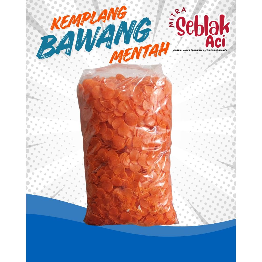Kerupuk / Kemplang Bawang Orange 1 Ball 5KG Rasa Bawang Asli Palembang