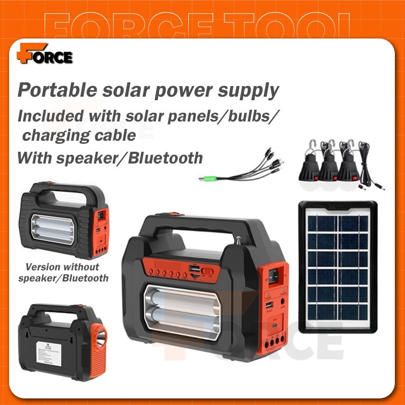 Power Bank Solar Bluetooth Speaker Lampu Darurat Cepat Isi HP Panel Surya Outdoor