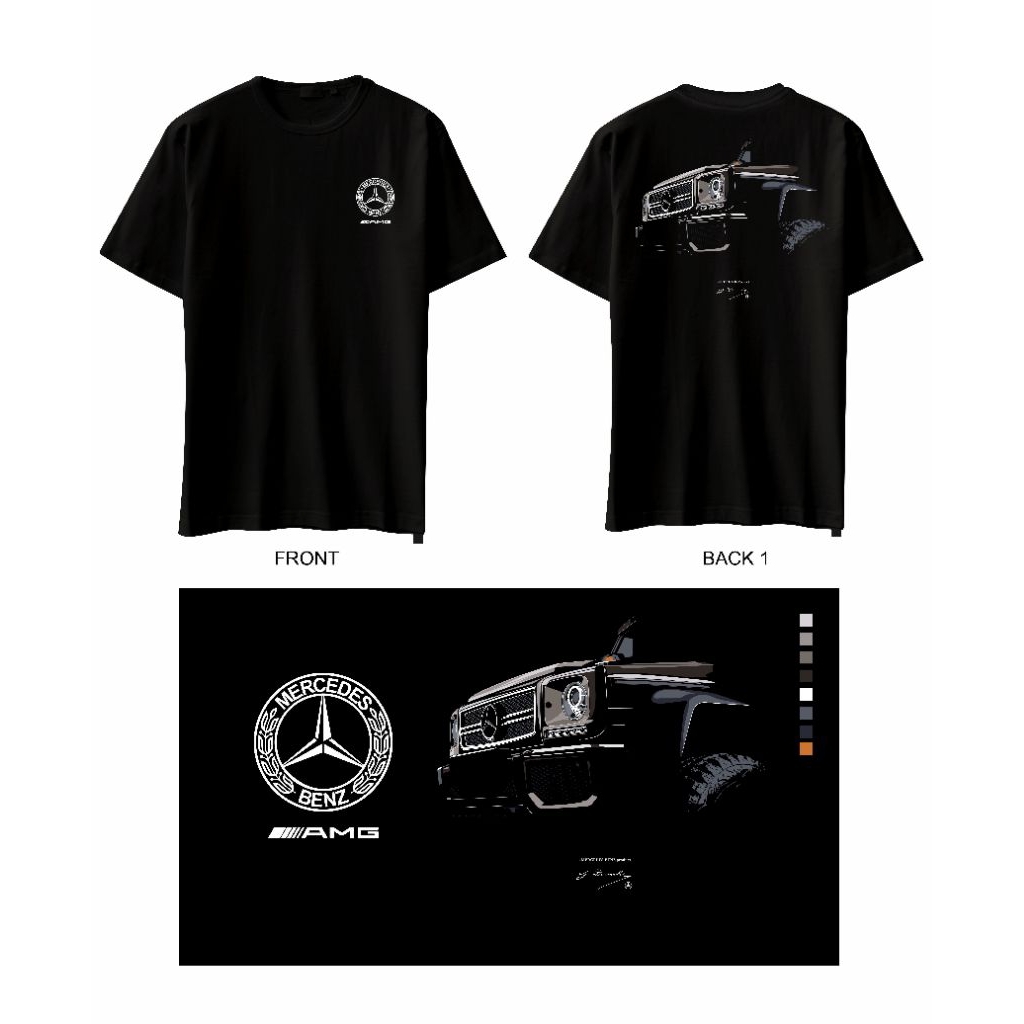 Kaos/t-shirt otomotif Mercedes Benz AMG hitam