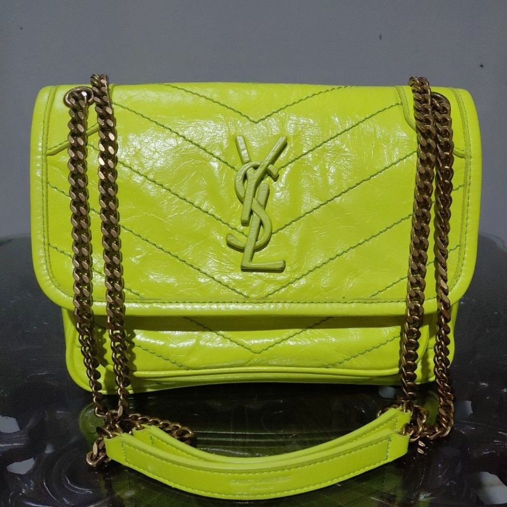 tas preloved / second niki baby warna neon dan abu size 25