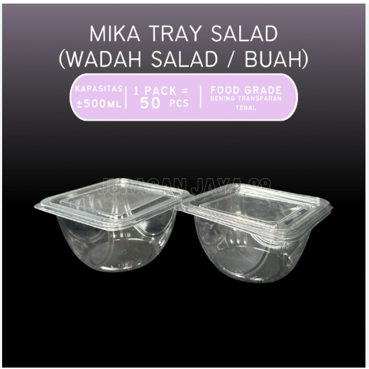 KemasanYA TRAY SALAD MIKA TRAY SALAD BENING MIKA BENING ISI VARIAN KOTAK SALAD MIKA BENING SALAD