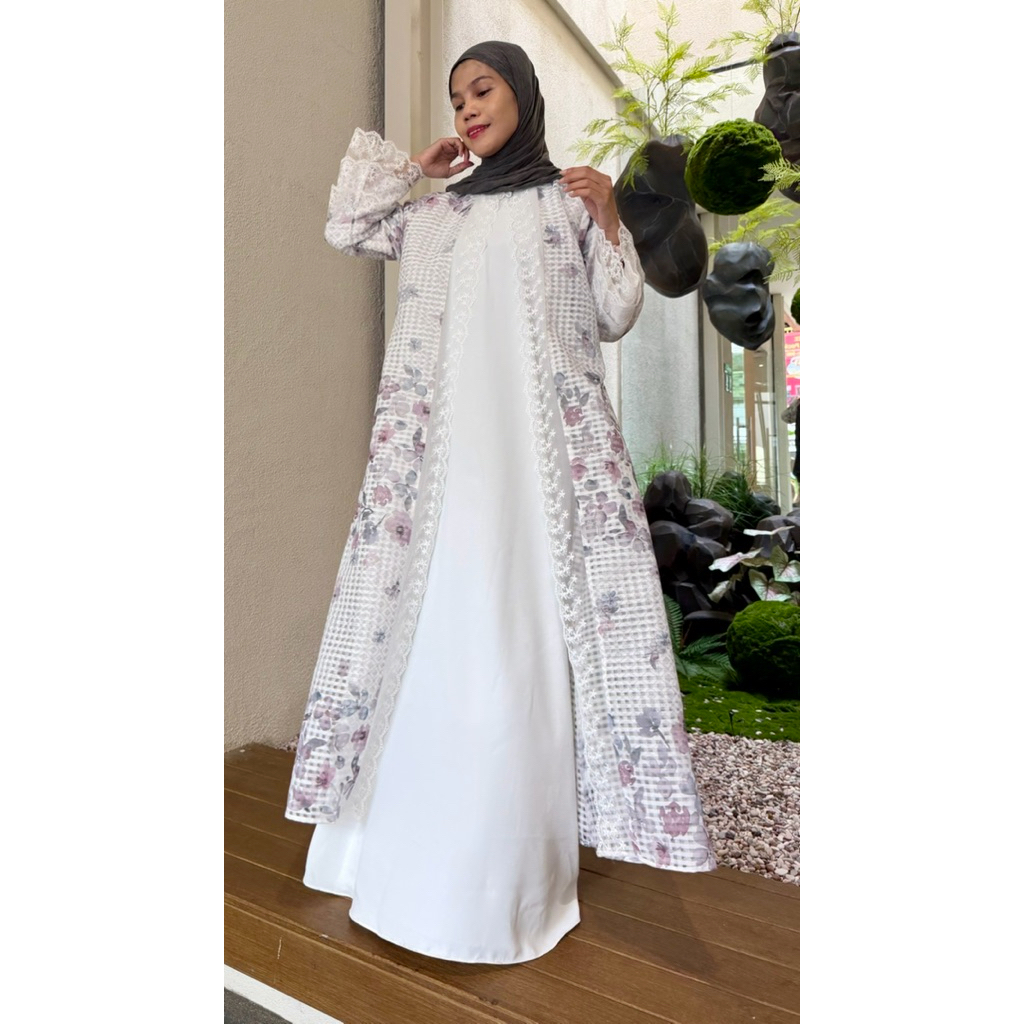 Gamis set outer renda Aliya