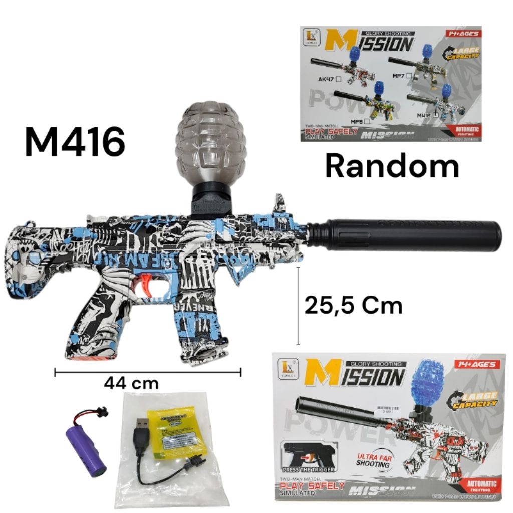 1262 Mainan Pistol Water Gel Electric Anak Anak M416 / Mainan pistol / Mainan Tembakan Air Blaster G