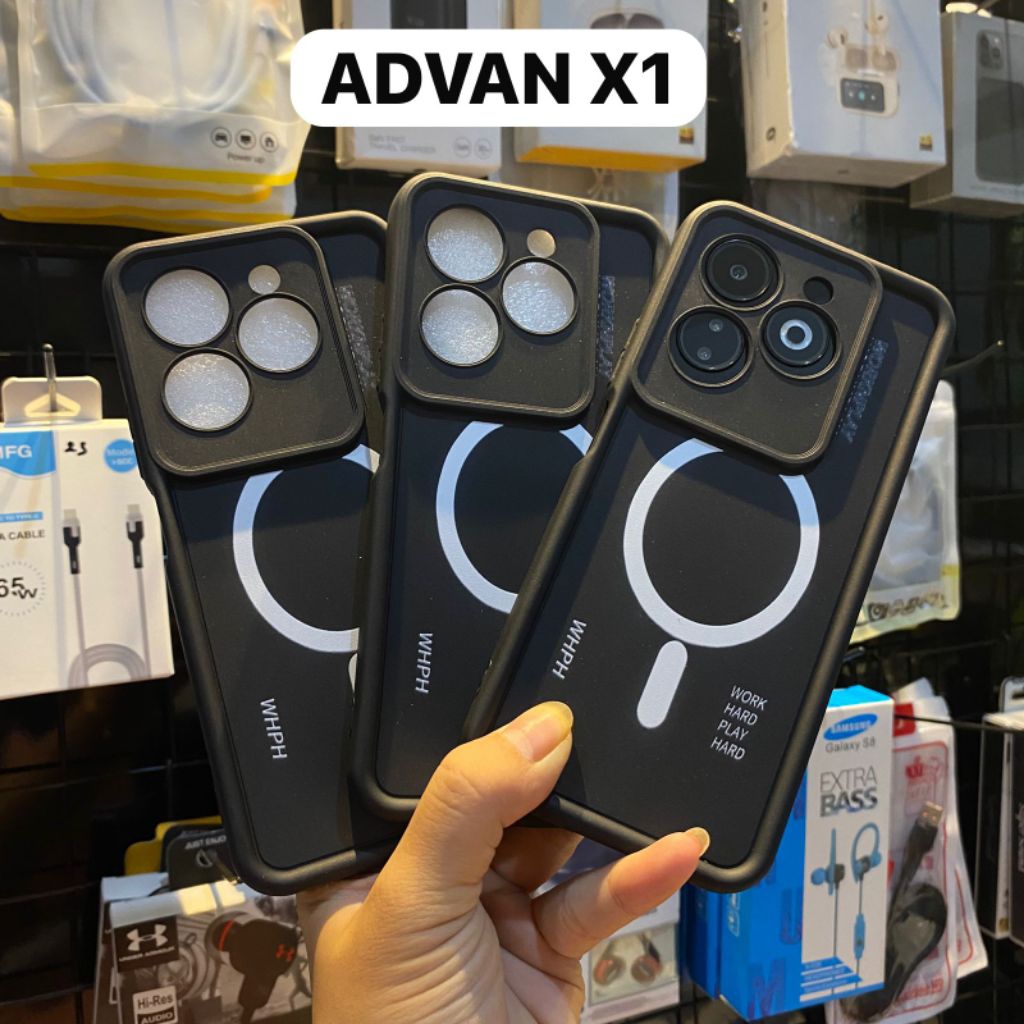 SOFTCASE MATTE ROSE BOLD HITAM MOTIF MAGSAFE PERSAMAAN ADVAN X1