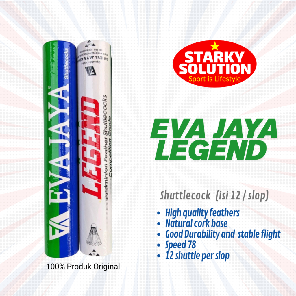 Shuttlecock EVA JAYA LEGEND Kock Kok Bulutangkis Badminton Original - isi 12