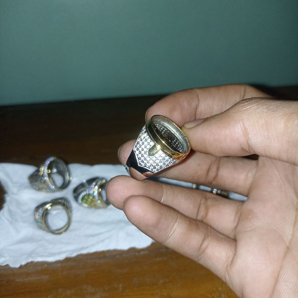 CINCIN BATU AKIK EMBAN RING IKETAN BATU AKIK BAHAN KUNINGAN SARI SUPER