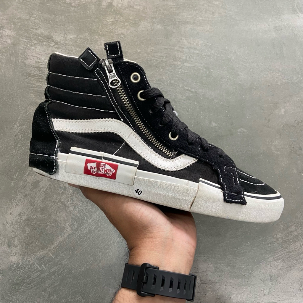 [Size 40] Vans Sk8-Hi Reissue Cap Skate Black White Cut and Paste (VN0A3WM16BT1) Second Original Kon