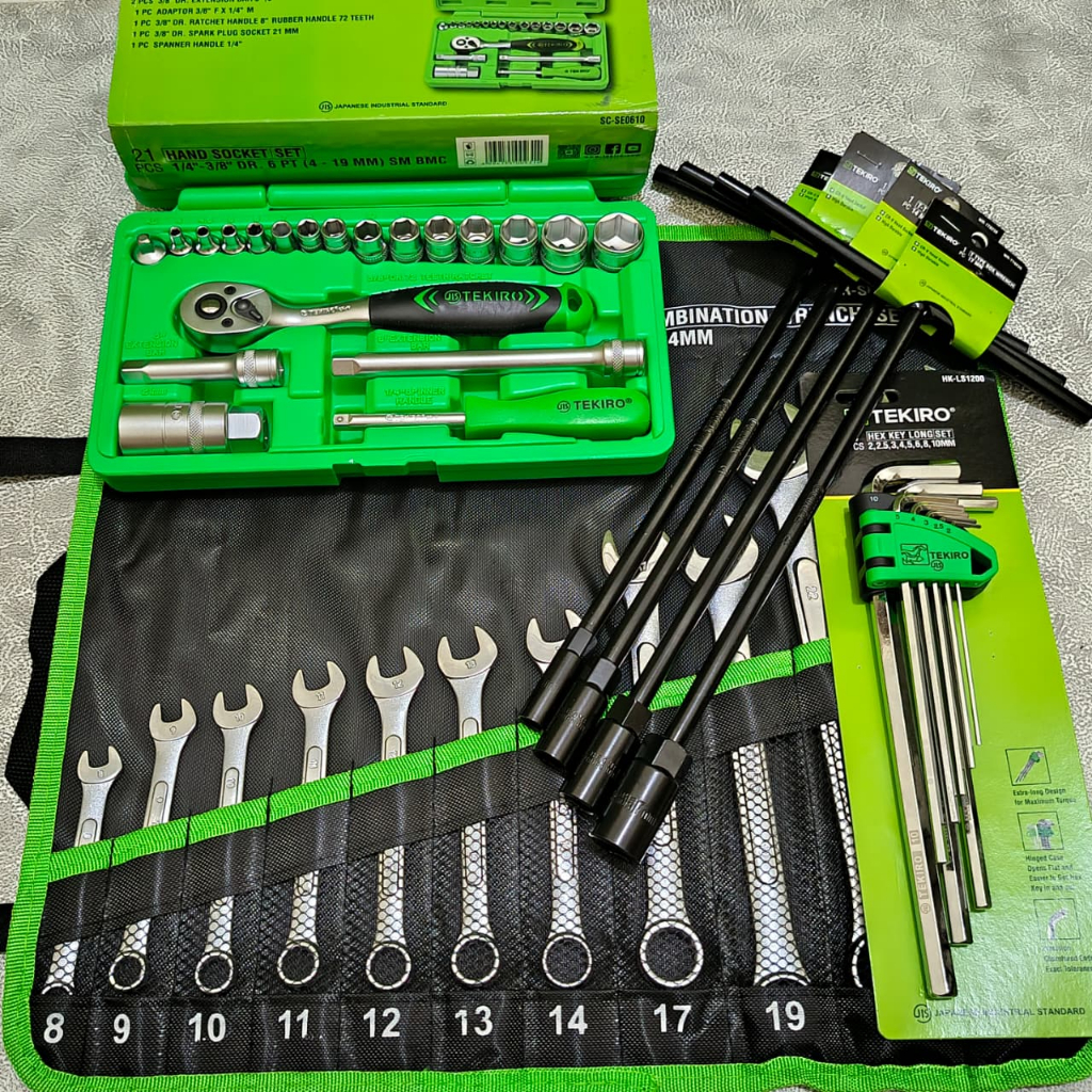 Promo TEKIRO Paket Lengkap Tools Set / Perkakas Bengkel / Alat-Alat Bangkel Lengkap Murah