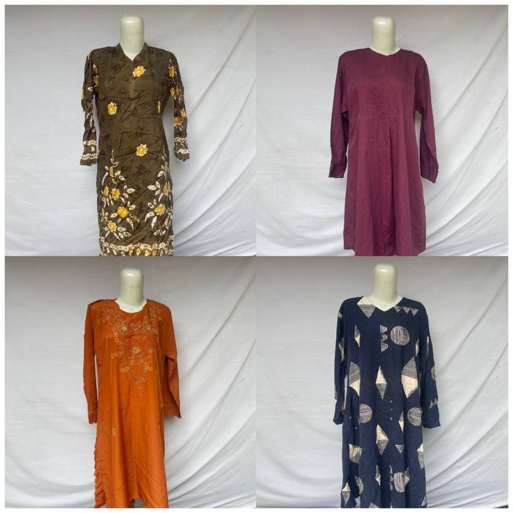 (Katalog 188) Long Tunik Borkat Wanita Jumbo Outer Tunik Brokat Silahg Full Payet Bordir Baju Kondan
