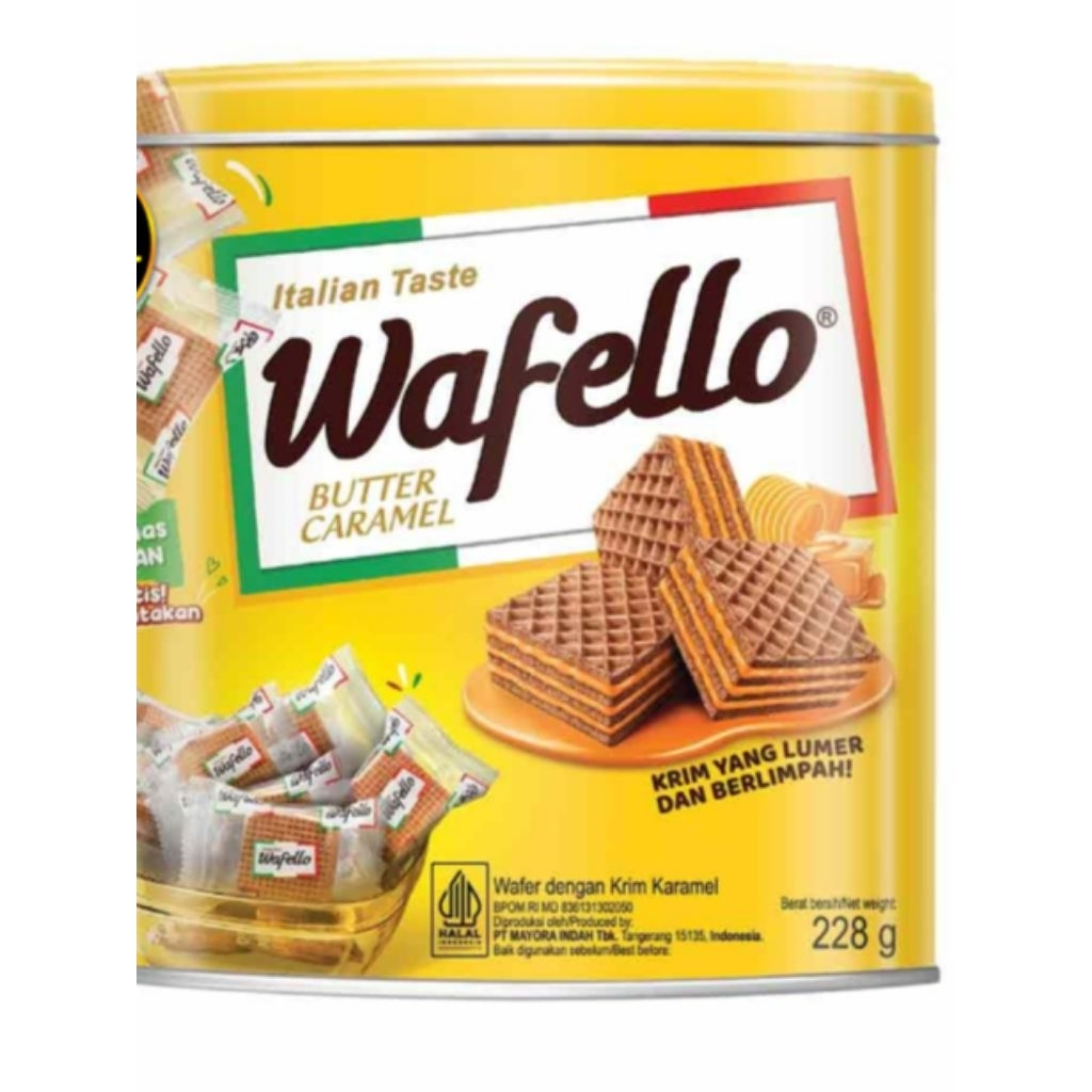 Roma Wafello Butter Caramel Kaleng 228 gr