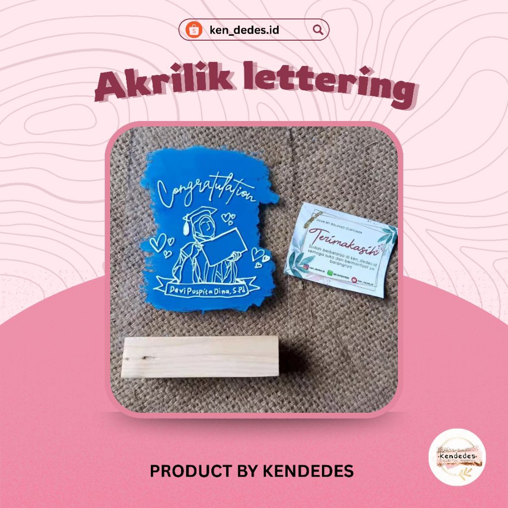 akrilik custom lettering and sketch free request background warna free request ucapan kado wisuda ka