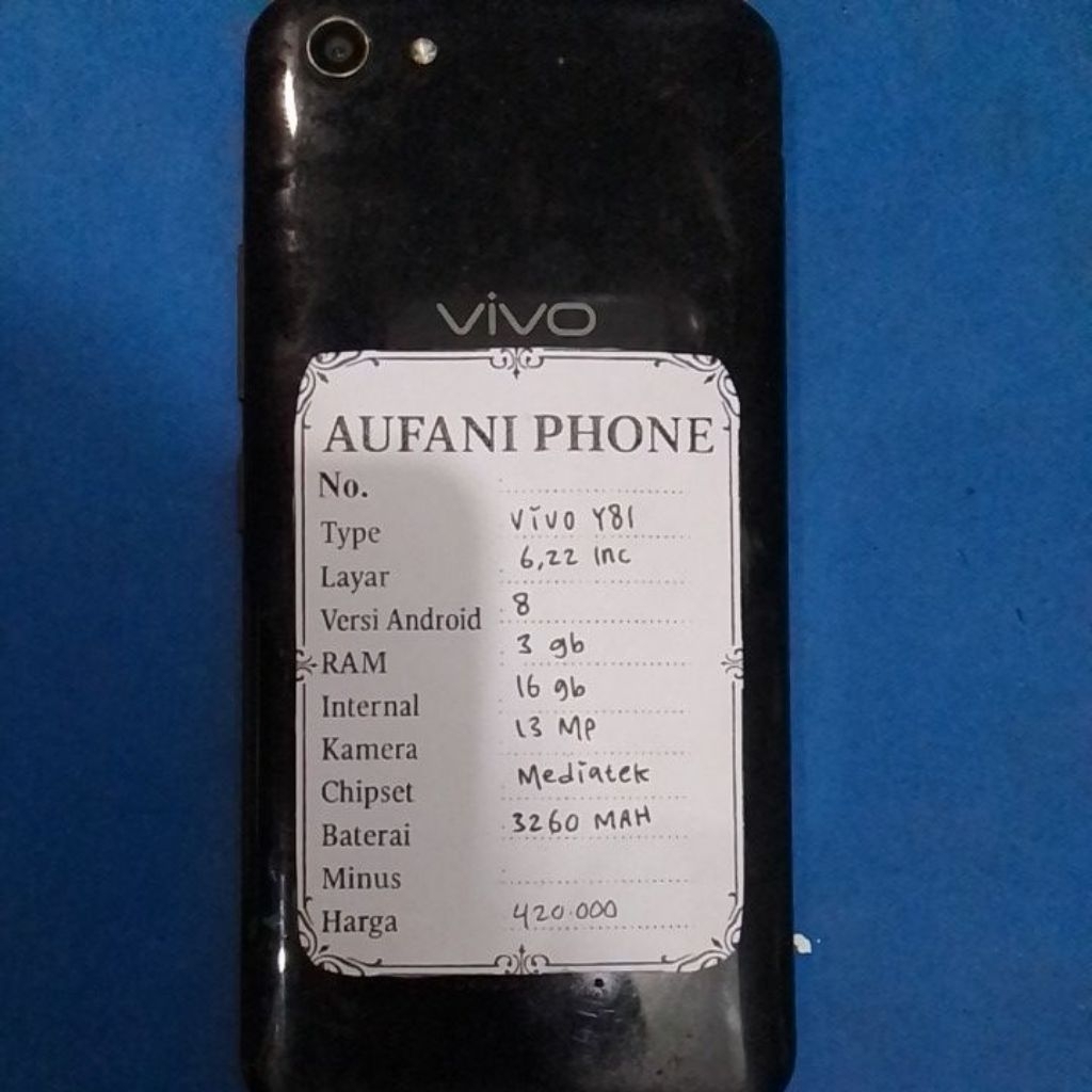 vivo y81 ram 3/16 gb