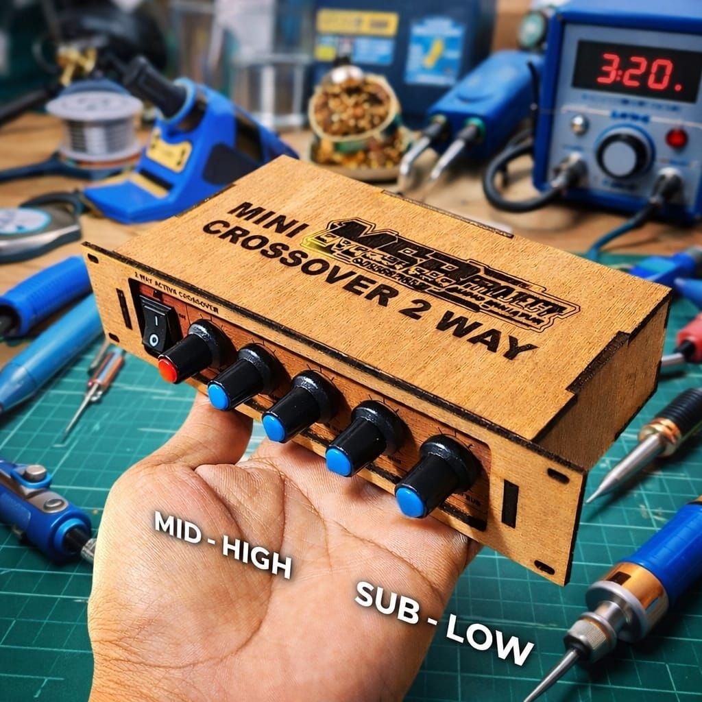 Crossover Aktif Mini 2 Way DC 12V Mid High Sub Low Pembagi Frekuensi Speaker