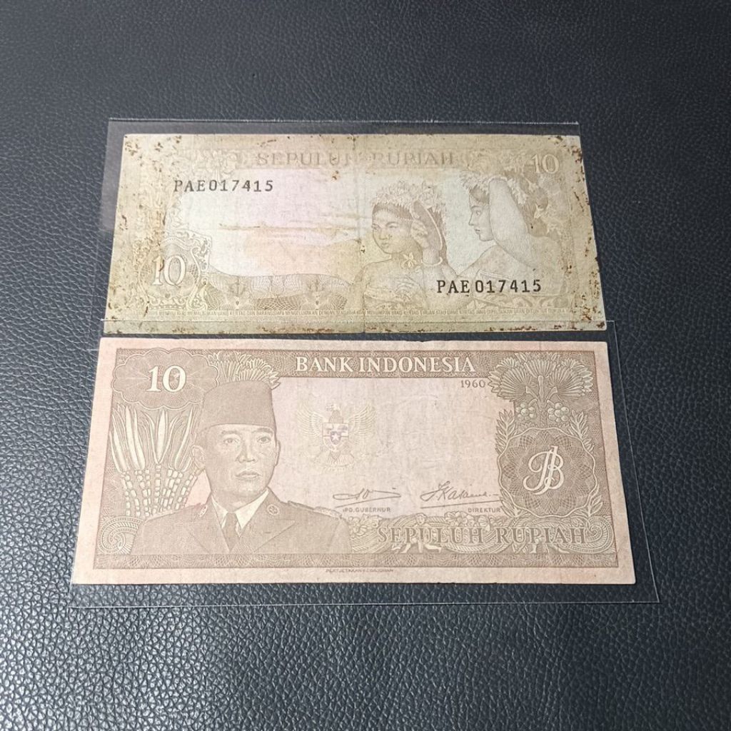 Uang kuno 10 rupiah seri sukarno tahun 1960