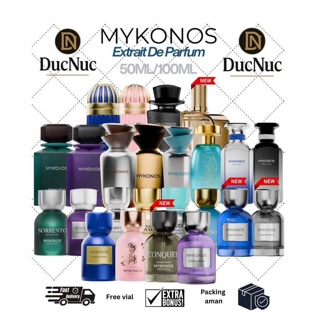Parfum Mykonos Extrait de Parfum 50ml & 100ml Mayfair | Conquer | Reflection Elixir | Royal Ispahan 