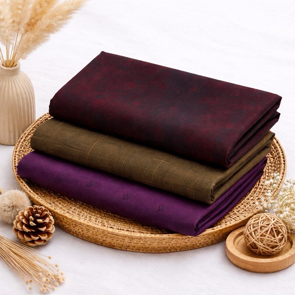 Kain Katun Bordir Two Tone Rayon Gradasi Premium | Bahan Kemeja & Gamis | Harga per 0,5M
