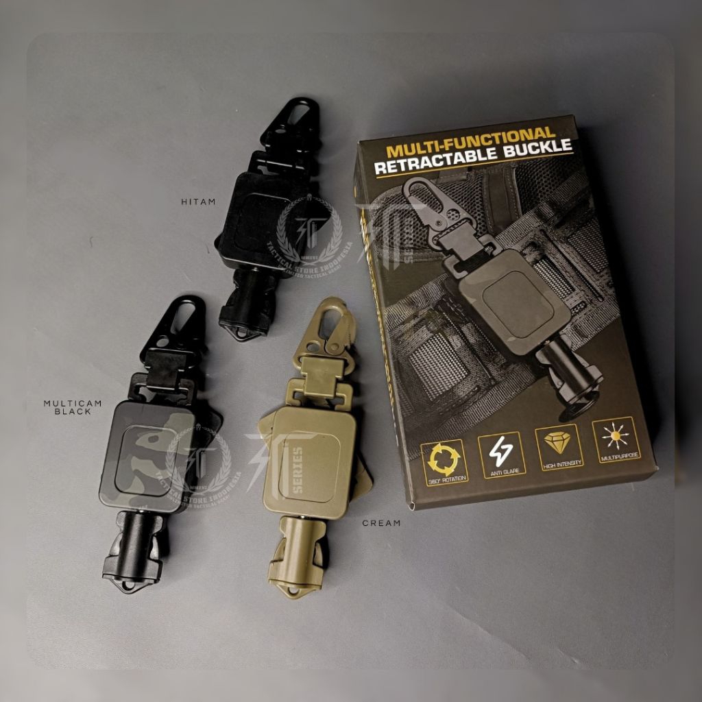 Retractable Buckle Tactical - Safety Lanyard Tactical - Tali Pengaman / Pengait Pistol