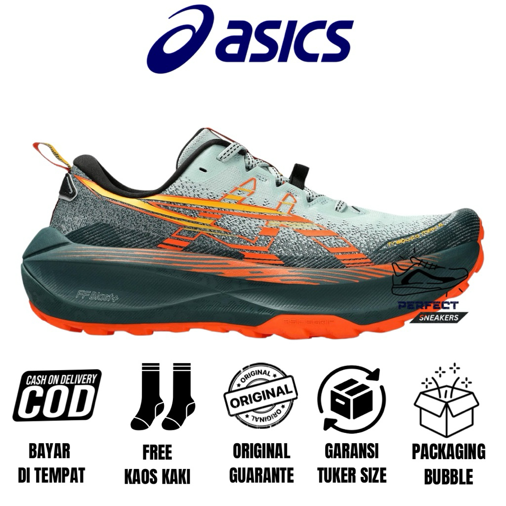 SEPATU TRAIL RUN ASICS TRABUCO MAX 4 COLD MOS/NOVA ORANGE ORIGINAL AUTHENTIC