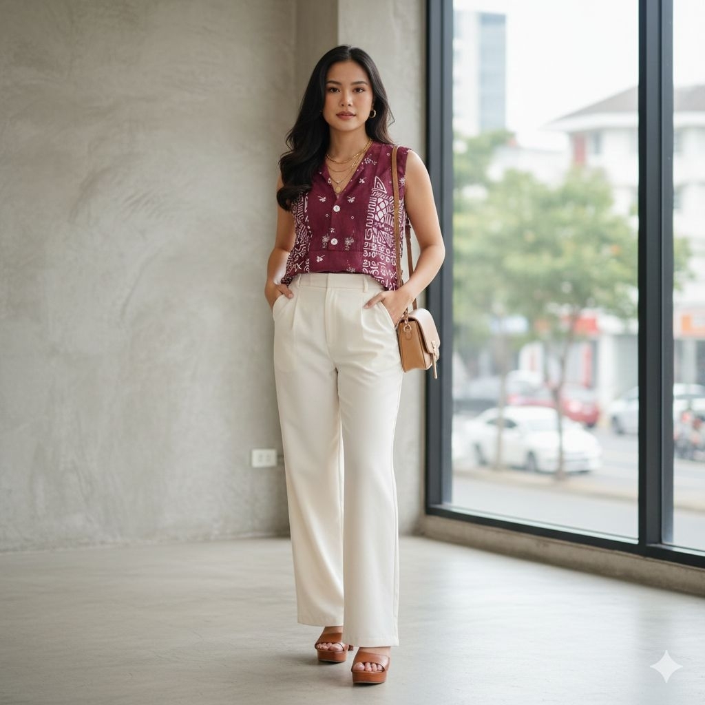 Vest Batik Outer Rompi Wanita Kekinian Korean Style