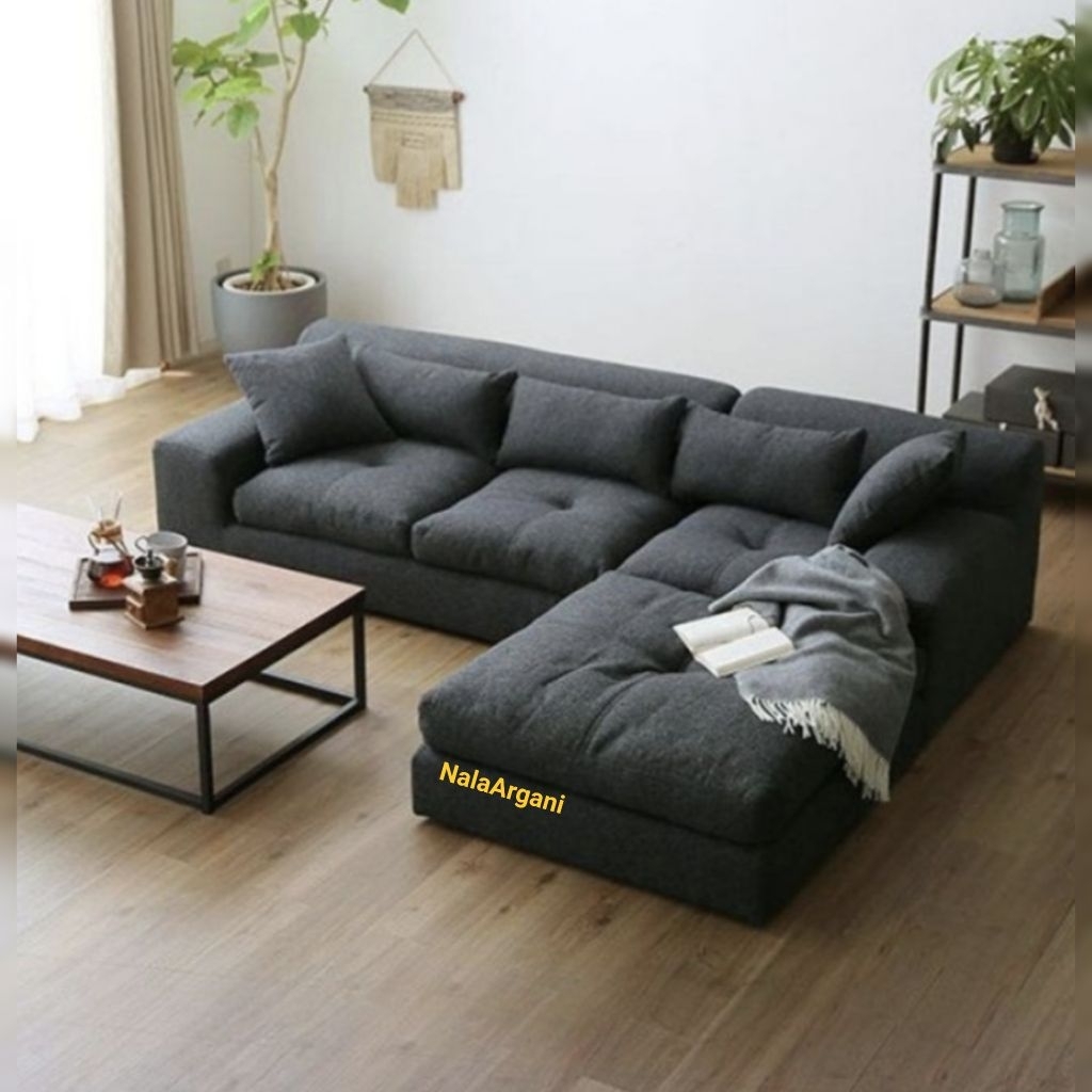 Nala Argani Sofa L minimalis nyaman untuk ruang keluarga TV tamu type Rossa
