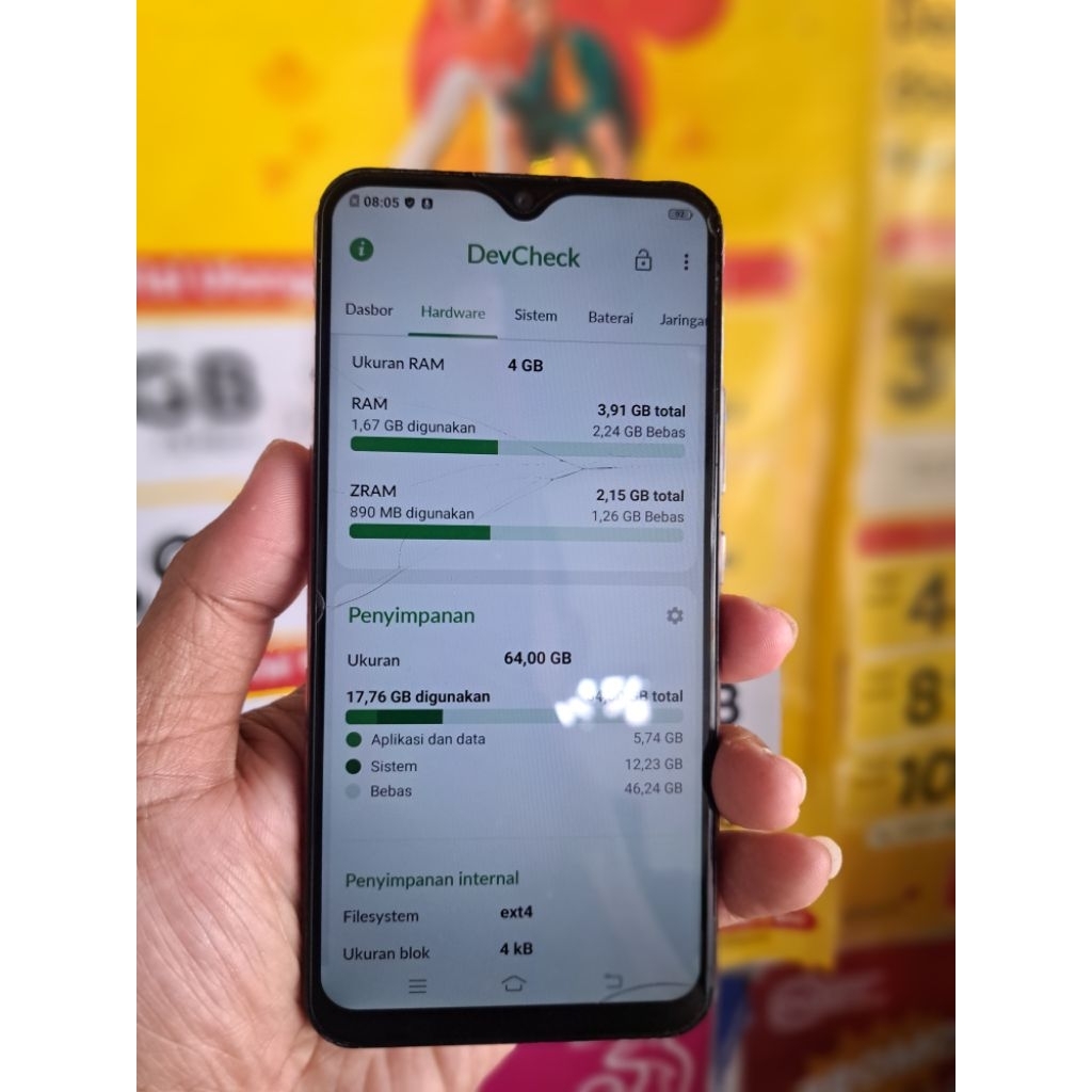 VIVO Y17 RAM 8GB INTERNAL 256GB SECOND NORMAL TES, ADA MINUS, WAJIB BACA DESKRIPSI/TANYA LANGSUNG