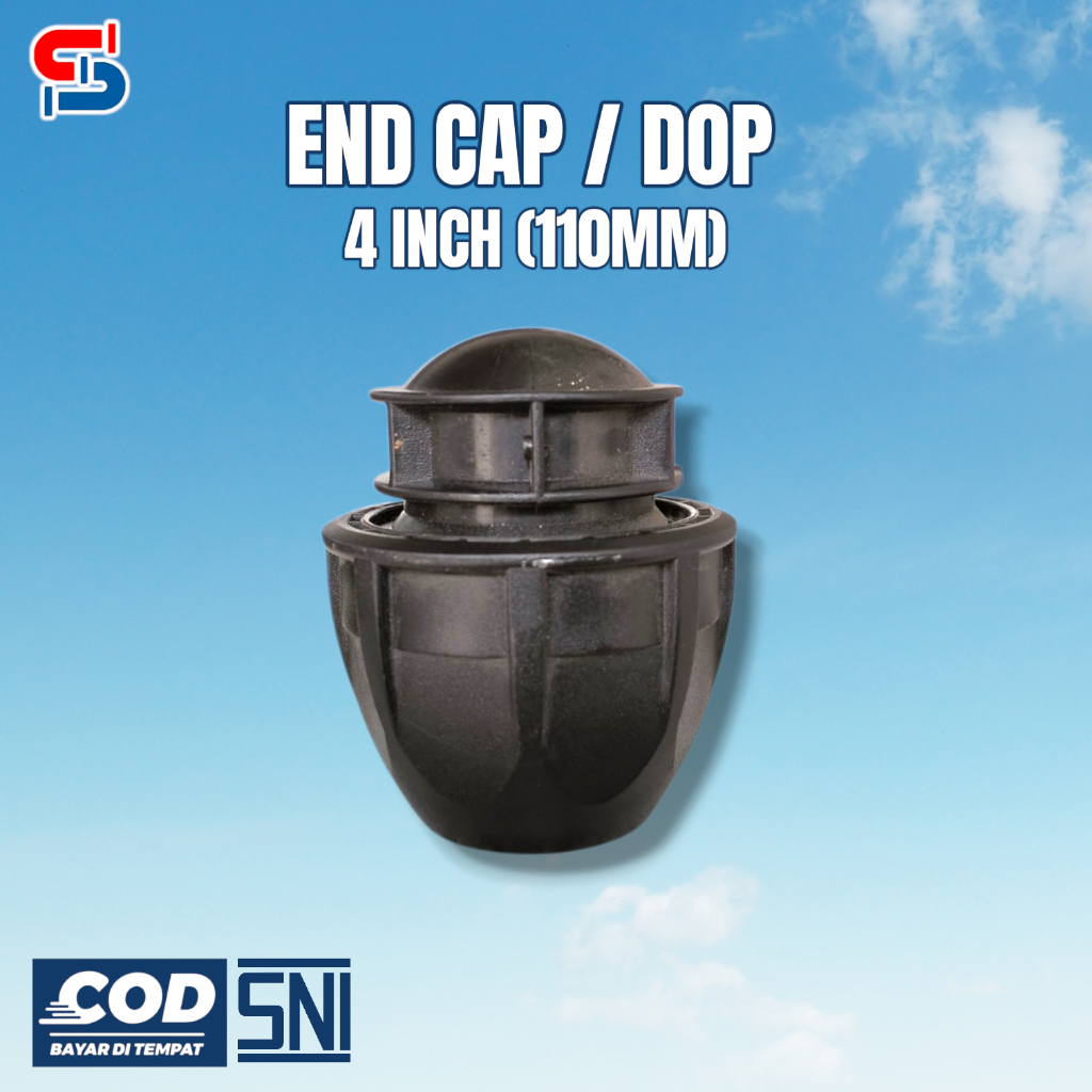 ENDCAP ATAU DOP PIPA HDPE 4 INCH (110MM) ATAU PENUTUP UJUNG PIPA HDPE 4 INCH X 4 INCH