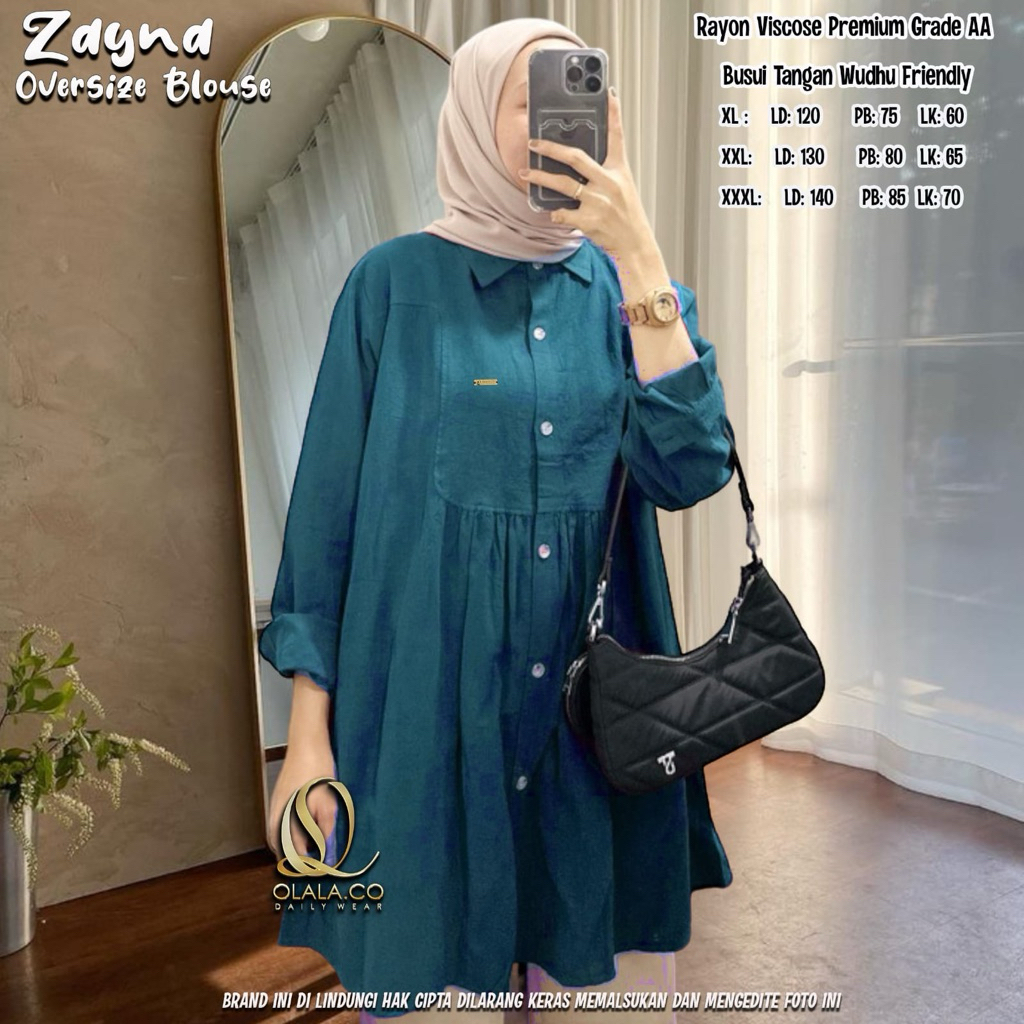 tosca tua Zayna Kemeja OVERSIZE ld 110-150 blouse katun super ADEM & jatuh / olala